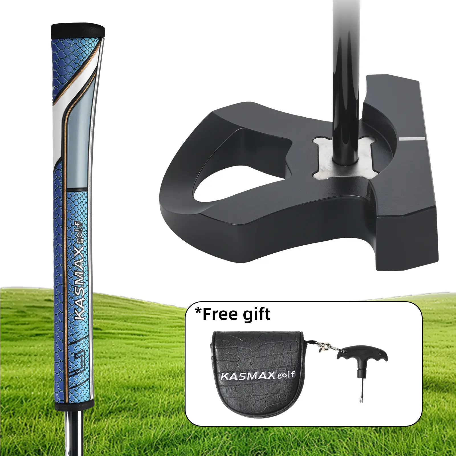 Kasmax Golf Putter - Patent Pending For Switchable Hands 7 Kasmax Golf Putter - Patent Pending For Switchable Hands (Suitable For Both Left &Amp; Right Handed), Capable Of Scooping The Ball. Features A Black Plated Shaft. Comes With A Headcover